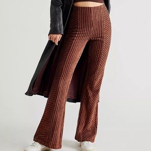 Free People - Slim Pull-On Velvet Flare Pants
